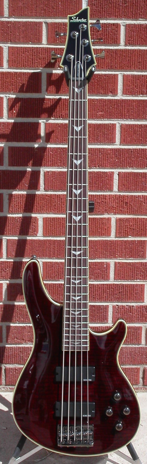 Schecter DIAMOND SERIES Stiletto Extreme 5 Black Cherry 5 String Electric Bass Guitar